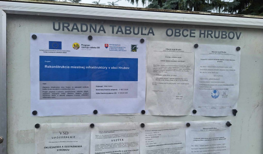 Rekonštrukcia miestnej infraštruktúry v obci Hrubov 